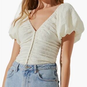 ASTR corset bubble sleeve blouse